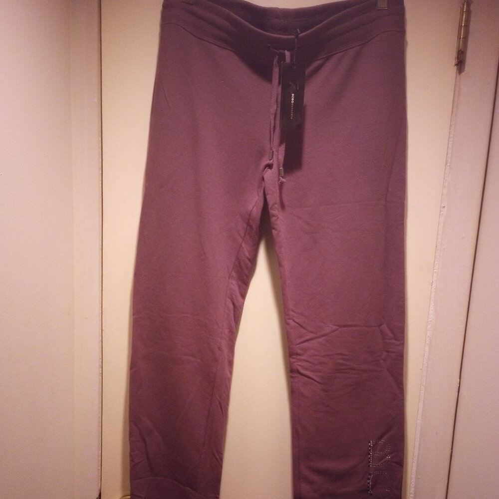 BCBG grey dusk sweatpants w/rhinestones sz L New with tags!